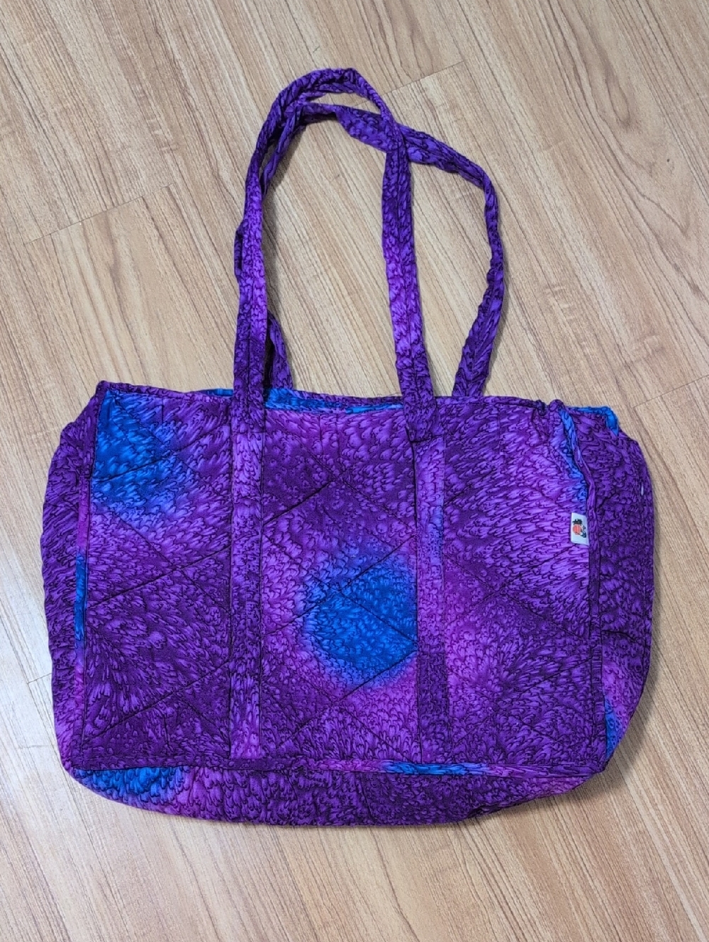 Quilted Purple and Blue Everyday Tote - Brand Unknown